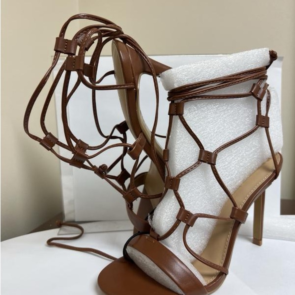 Express Tie-Up Gladiator Heeled Sandals